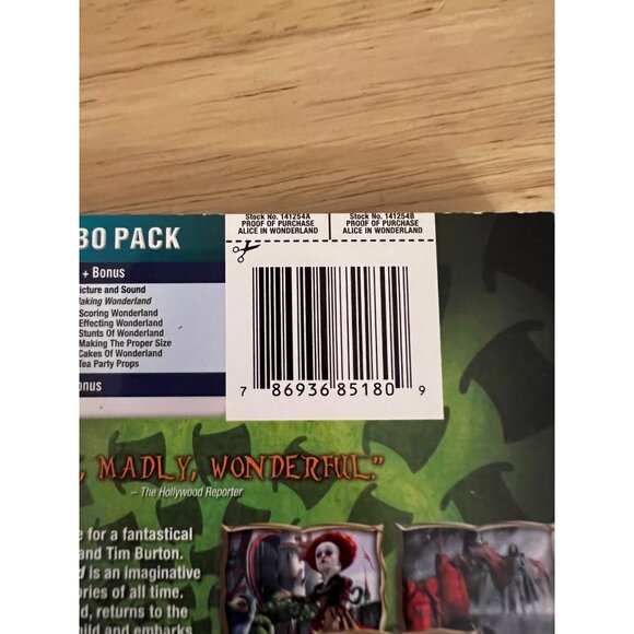 Disney's Alice In Wonderland Blu-Ray & DVD 2-Disc Combo Pack Tim Burton Movie - Picture 3 of 4